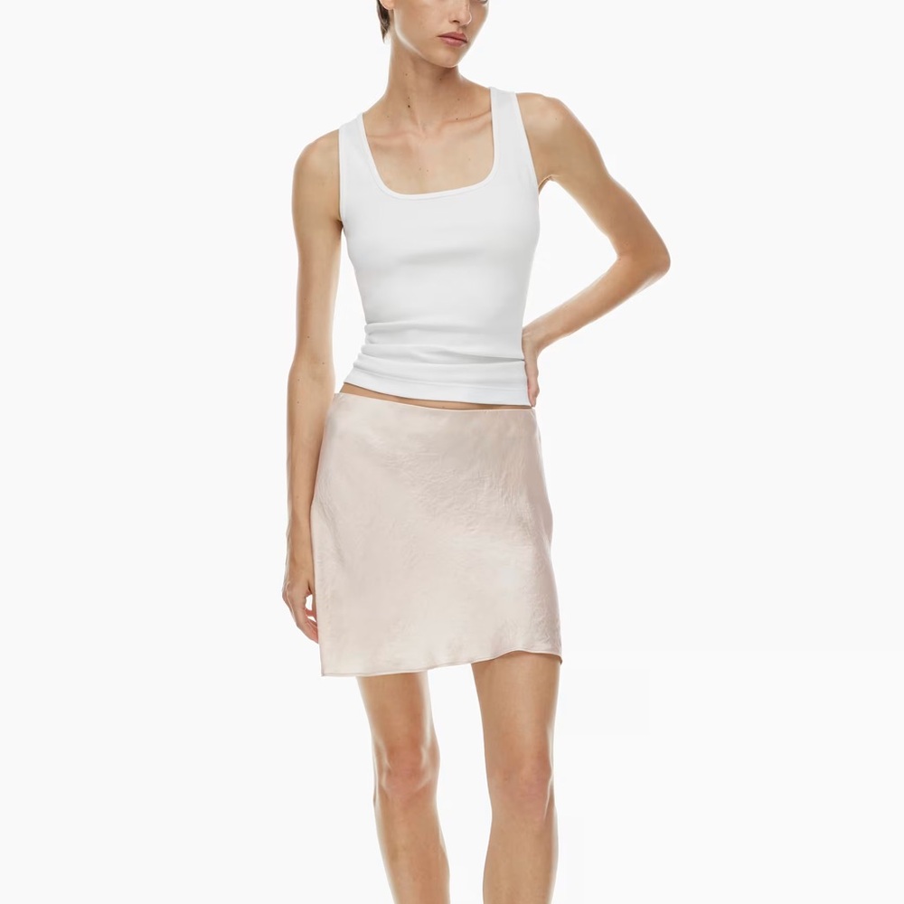 Aritzia Babaton Slip Mini Skirt in Denude Feminine Satin - Picture 3 of 9